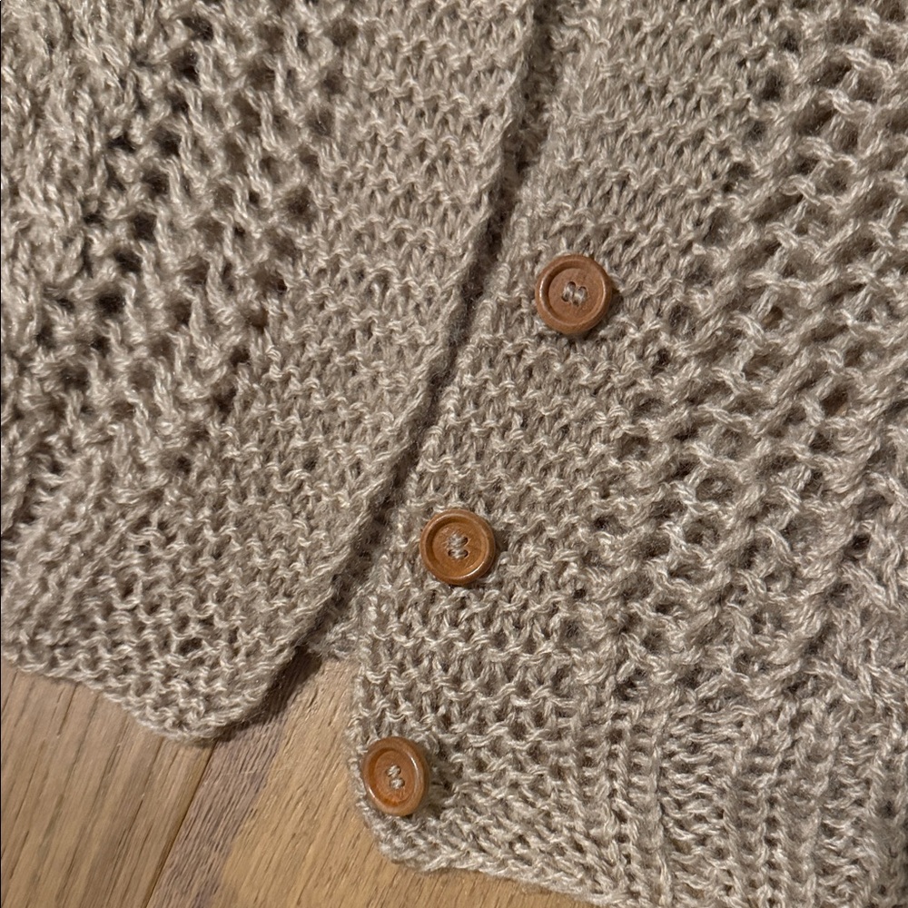 Vintage Tan Women's Knit Cardigan Vest - Picture 4 of 6